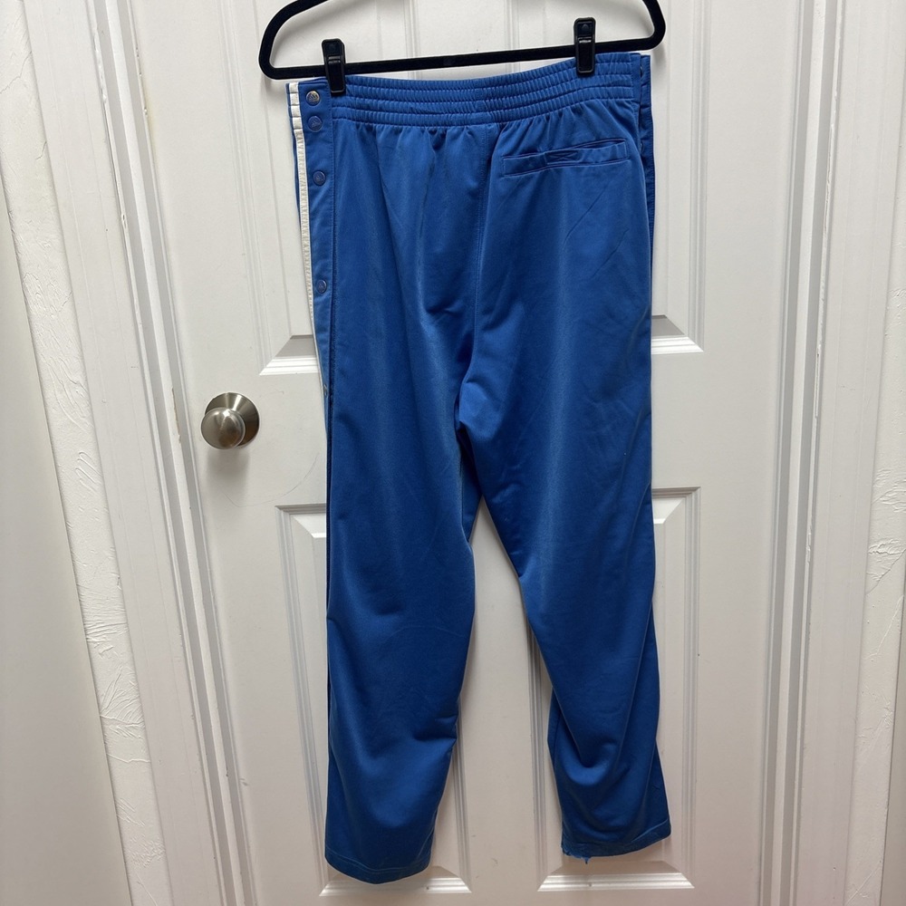 Vintage Vintage Blue Adidas Side-Snap Track Pants With White Three Stripe Design - Picture 3 of 9